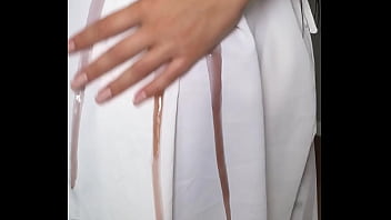 Oiled up titfuck with big slutty tits and messy cumshot