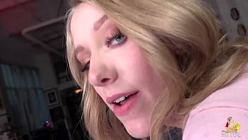 Blonde babe loves huge cock riding