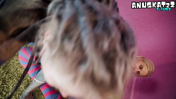 Tattooed lovers share a wild strap on