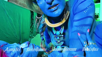 Na'vi avatar aliens 3 way threeway body paint bgg cosplay
