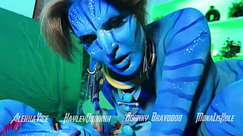 Na'vi avatar aliens 3 way threeway body paint bgg cosplay