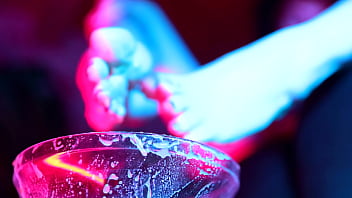 Sexy feet crushing cup noodles