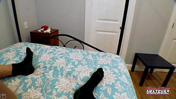 Horny brunette shelly sucks a hard boner and gets her twat drilled