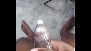 Labeto safe sex hot masturbation cumshot in a condom to my song " sex machine "