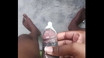 Labeto safe sex hot masturbation cumshot in a condom to my song " sex machine "