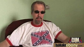 Ebony gets group cumshots 6