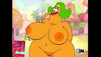 Chowder endivia muestra sus enormes atributos y juega con su cosita