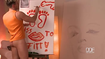 Stroked to climax by her feet