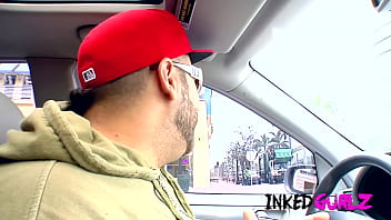 Inkedgurlz nice inked babe get weird bang