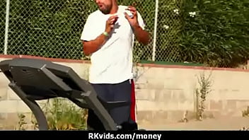 Desperate teen naked in public and fucks to pay rent 18