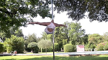 Captain's log busty outdoor pole dance special