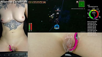 Playing some more tropical monster girls by sweetcakesnsfw on stream with cum dripping out of my wet pussy