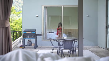 How lucky i am to have a juicy neighbor is it a pity that she caught me jerking off or not