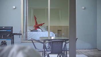 How lucky i am to have a juicy neighbor is it a pity that she caught me jerking off or not