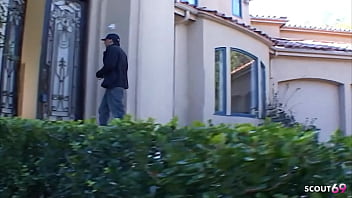 Skinny and small tits cum hungry girl let stranger join in mmf threesome and play with huge cumloads