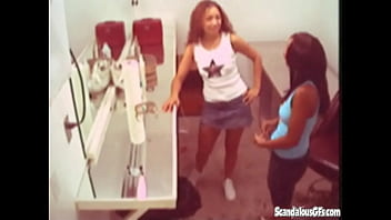 Lesbian fucking at comfort room