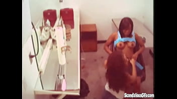 Lesbian fucking at comfort room