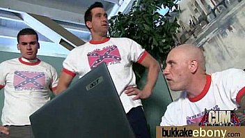 Ebony babe sucks too many white cocks 28