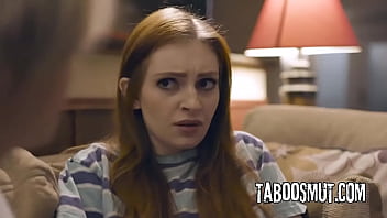 Hot redhead teen has foursome sex with new step family