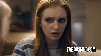 Hot redhead teen has foursome sex with new step family