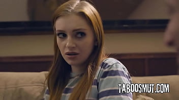 Hot redhead teen has foursome sex with new step family