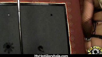 Hot couple having oral sex in gloryhole interracial 4