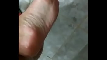 Delicious feet in the bathroom
