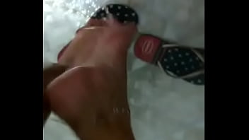 Delicious feet in the bathroom