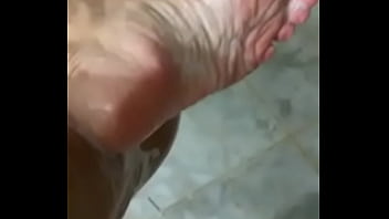 Delicious feet in the bathroom