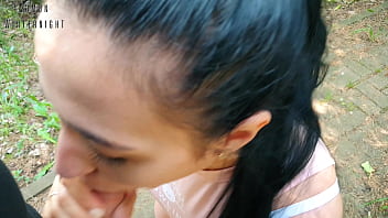 Phone version vlog ends with risky quickie blowjob in public park