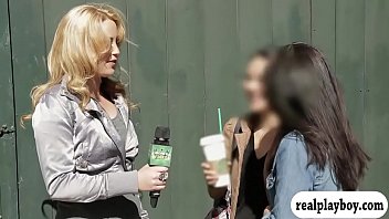 Tight ladies dipped their tits in a bowl of chocolate