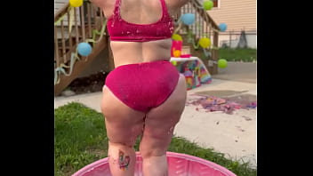 Joan day birthday cake fun and hose down