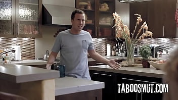 Petite blonde babysitter don't mind cheating her boyfriend with house owner