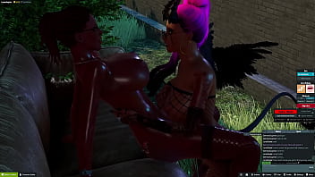 Luna skylar in 3dxchat cleaning female bbc yummy cock and balls in public