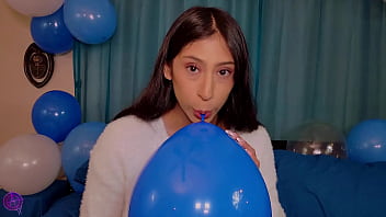 Squirting on my birthday balloons