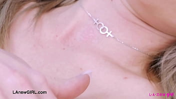 Stunning blonde girl naked close up