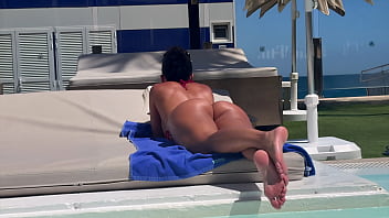 Spying on a hot tourist at the resort best ass i've ever seen i fuck her in her room