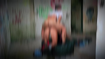 Bimbodoll in miniskirt caught masturbating and fucked by a young bull in outdoor