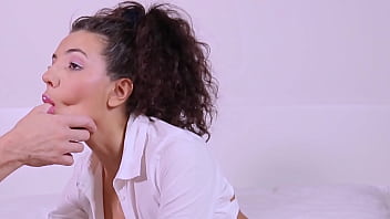 Curley Hair Brunette Mini Mitzix Gets Fucked In Her Pretty White Pantyhose thumbnail