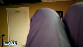 Skinny brunette coed peyton sucks a juicy cock to get her wet pussy fucked