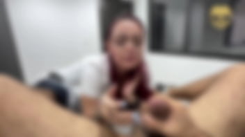 I'm left alone with my soldier friend so i can suck his cock