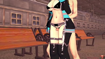 Fiery servicing unleashes a hot stream when this smokin' cosplayer takes control