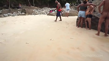 Melissa hot double penetrated at the nude beach in front of people watching dp anal gapes public sex voyeur atm mo