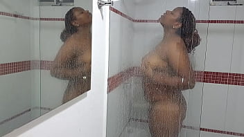 Hot latina gets a delicious massage on her tits and pussy