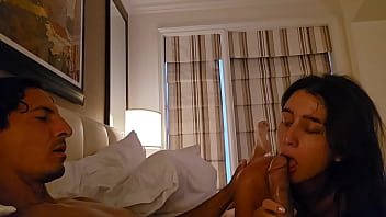 Mez benzz gives johnny benzz a blowjob before they both masturbate and cum