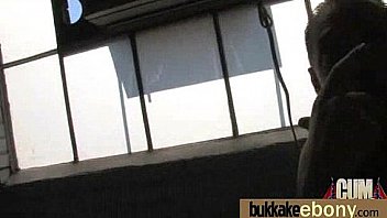 Ebony babe sucks too many white cocks 3