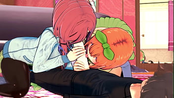 Miku & yotsuba destroyed by just one cock real moans included