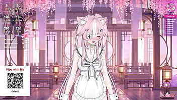 E girl squirts playing with customizable vtuber model ~ naughty school girl maid outfit