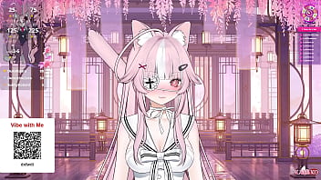 E girl squirts playing with customizable vtuber model ~ naughty school girl maid outfit