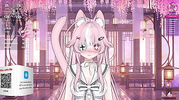 E girl squirts playing with customizable vtuber model ~ naughty school girl maid outfit